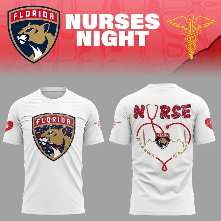 Florida Panthers x Nurses Night 2025 White T-Shirt Gift For Panthers Fans Neasalamis.com