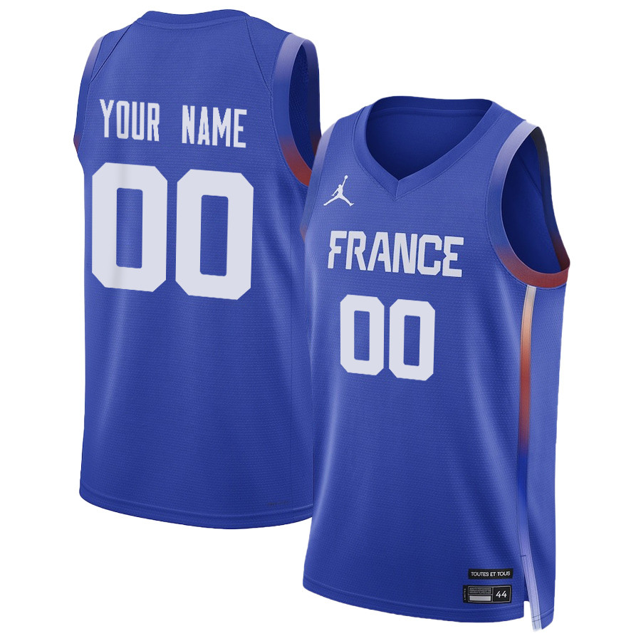 France Basketball 2024 Summer Olympics Player Limited Unisex Custom Jersey - Royal Neasalamis