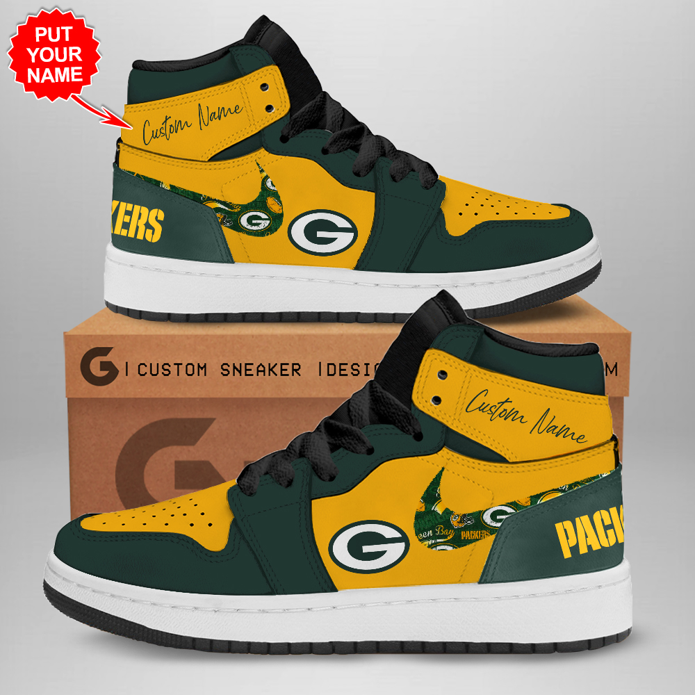Green Bay Packers AJ1 High Sneakers Shoes For Men And Women Calebmatthewhans Neasalamis