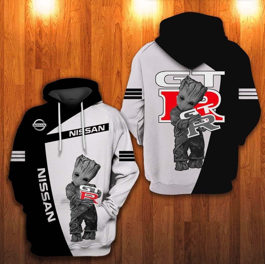 Groot And Nissan Gt-r All Over Print Hoodie Neasalamis