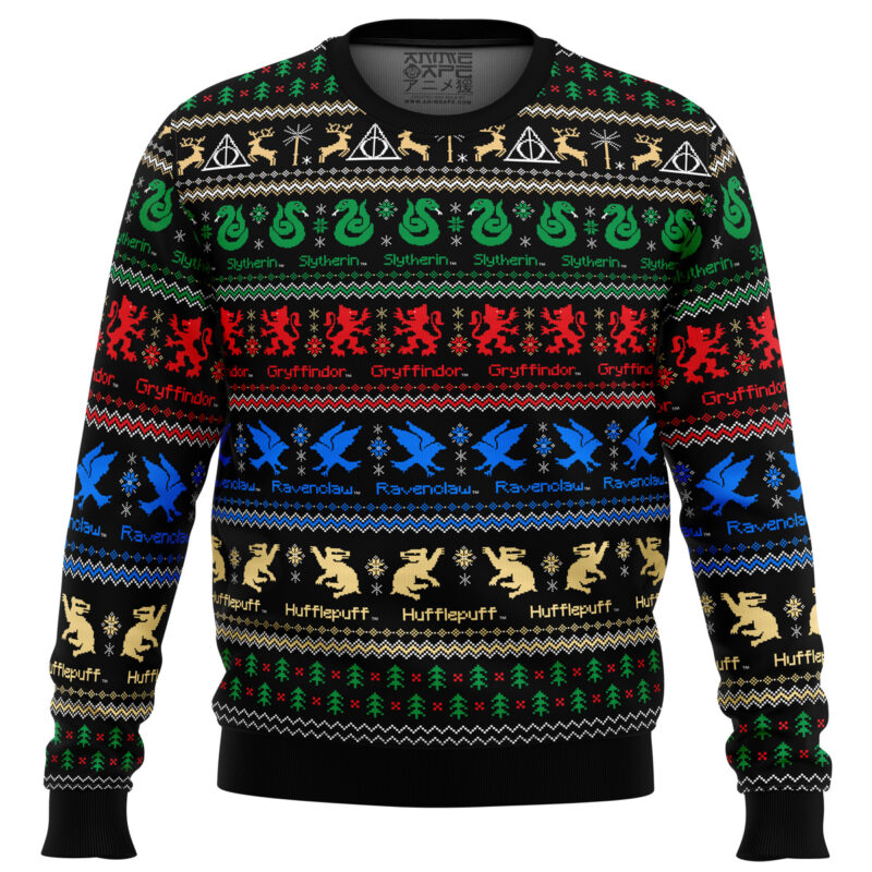 Harry Potter Hogwarts Houses Ugly Christmas Sweater Ceasalamis