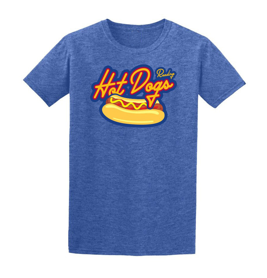 Heather Royal Reading Hot Dogs T-Shirt For Dad Who Wants Nothing Neasalamis.com