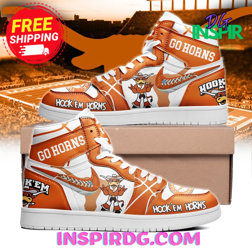 Hookem College Football AJ1 High Sneakers Shoes For Men And Women Calebmatthewhans Neasalamis
