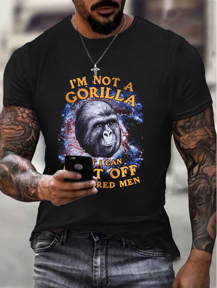 I'm Not A Gorilla But I Can Beat Off A Hunter Men Funny Tshirt Neasalamis.com