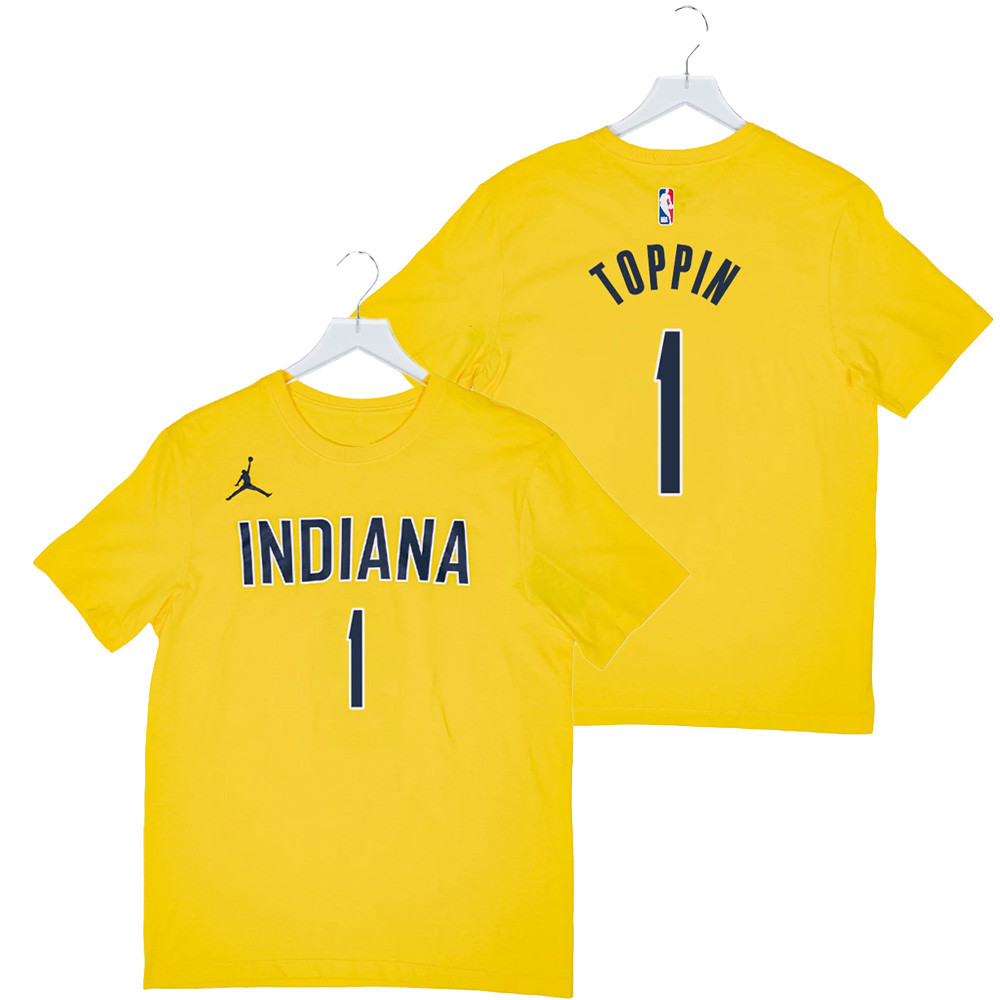 Indiana Pacers #1 Obi Toppin Statement Name and Number T-shirt Cool Gifts For Basketball Fans Neasalamis.com