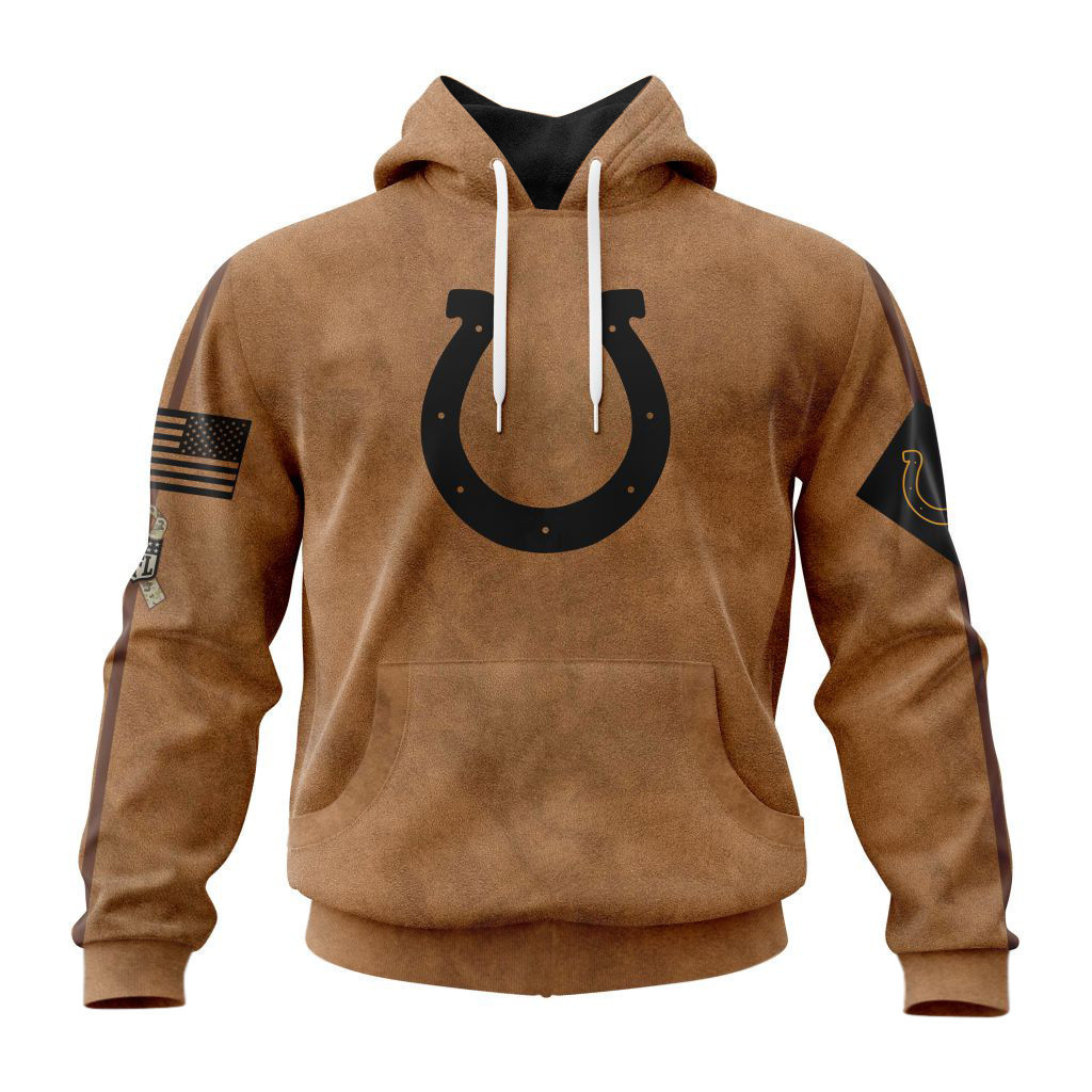 Indianapolis Colts Basic Brown NFL 3D Hoodie Neasalamis
