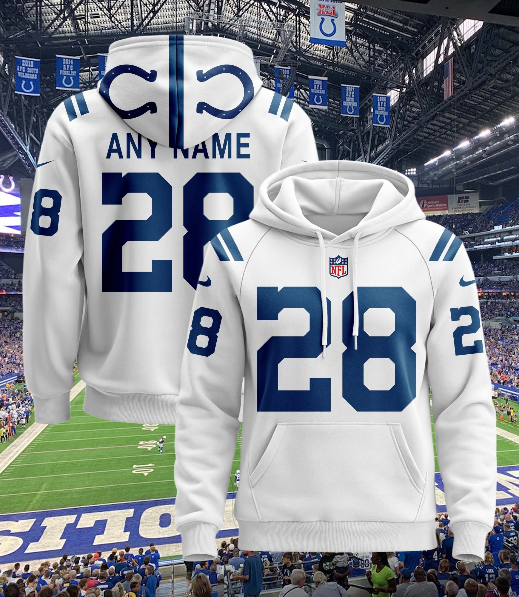 Indianapolis Colts Custom Name And Number 3D Hoodie Style Neasalamis