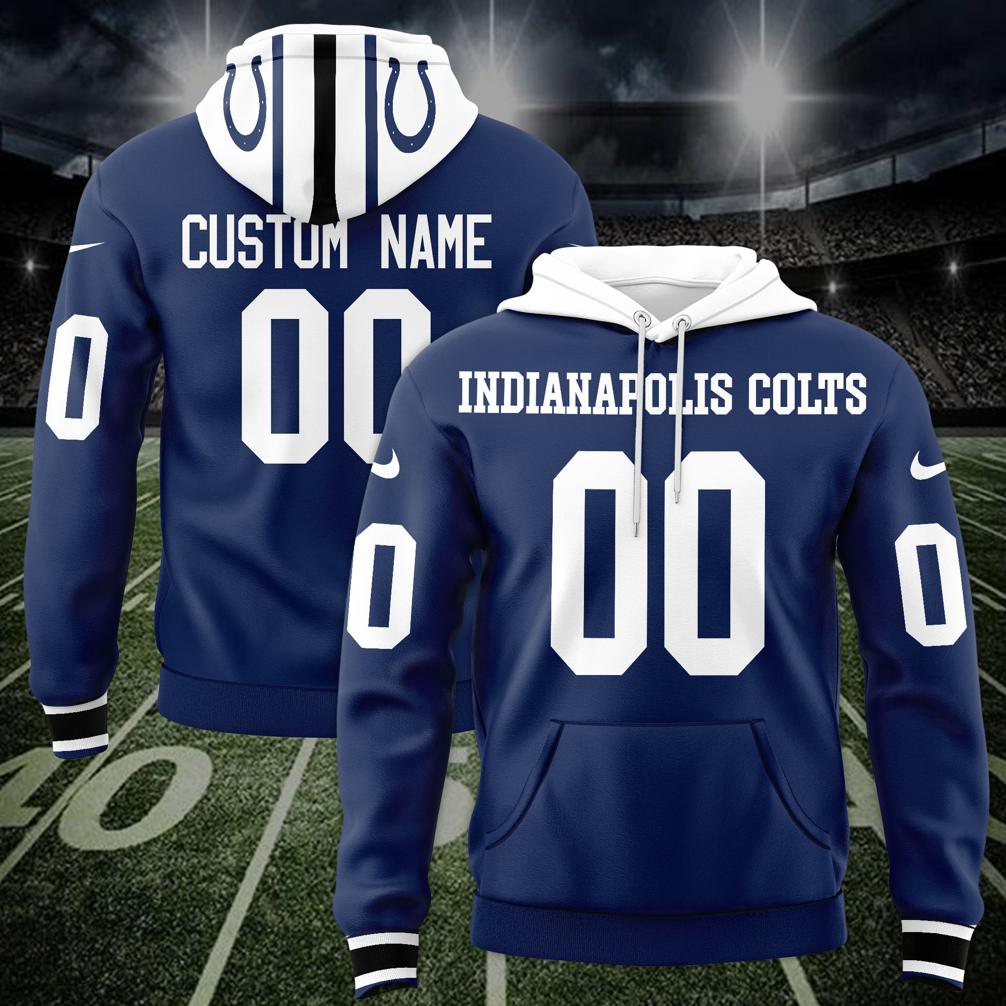 Indianapolis Colts Custom Name And Number 3D Hoodie Style Neasalamis