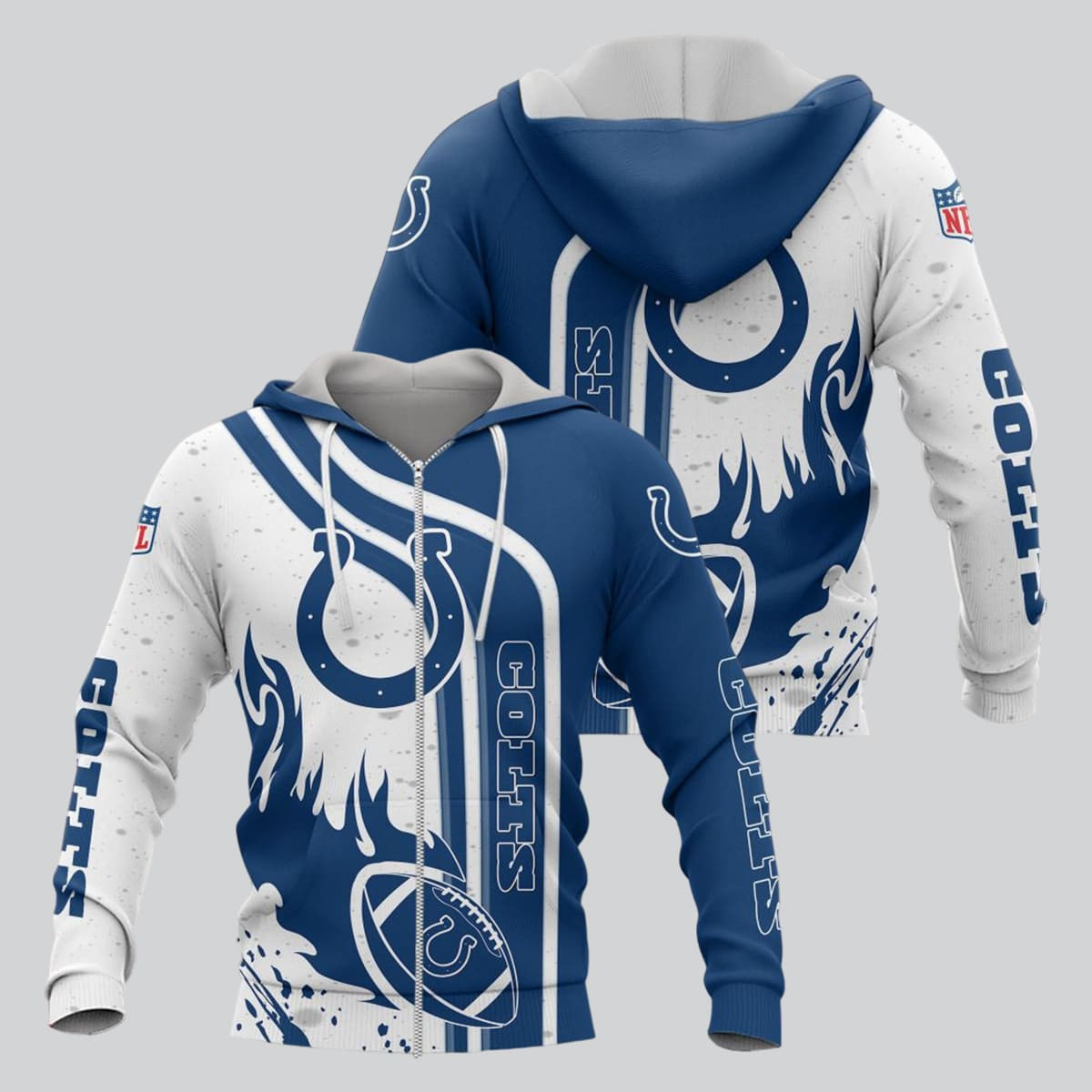 Indianapolis Colts Football Personalized 3D printed Sweatshirt Hoodie Zipped Hoodie Neasalamis
