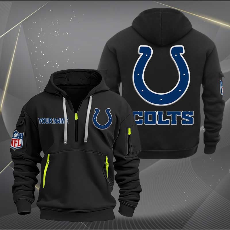 Indianapolis Colts Logo NFL Quarter Zip Hoodie Style Neasalamis