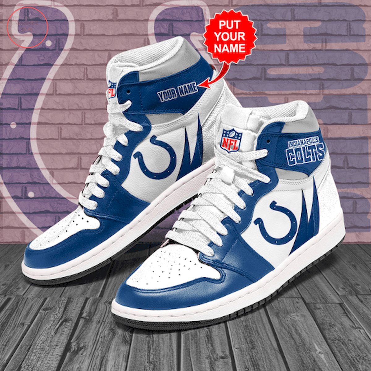 Indianapolis Colts NFL AJ1 High Sneakers Shoes For Men And Women Calebmatthewhans Neasalamis