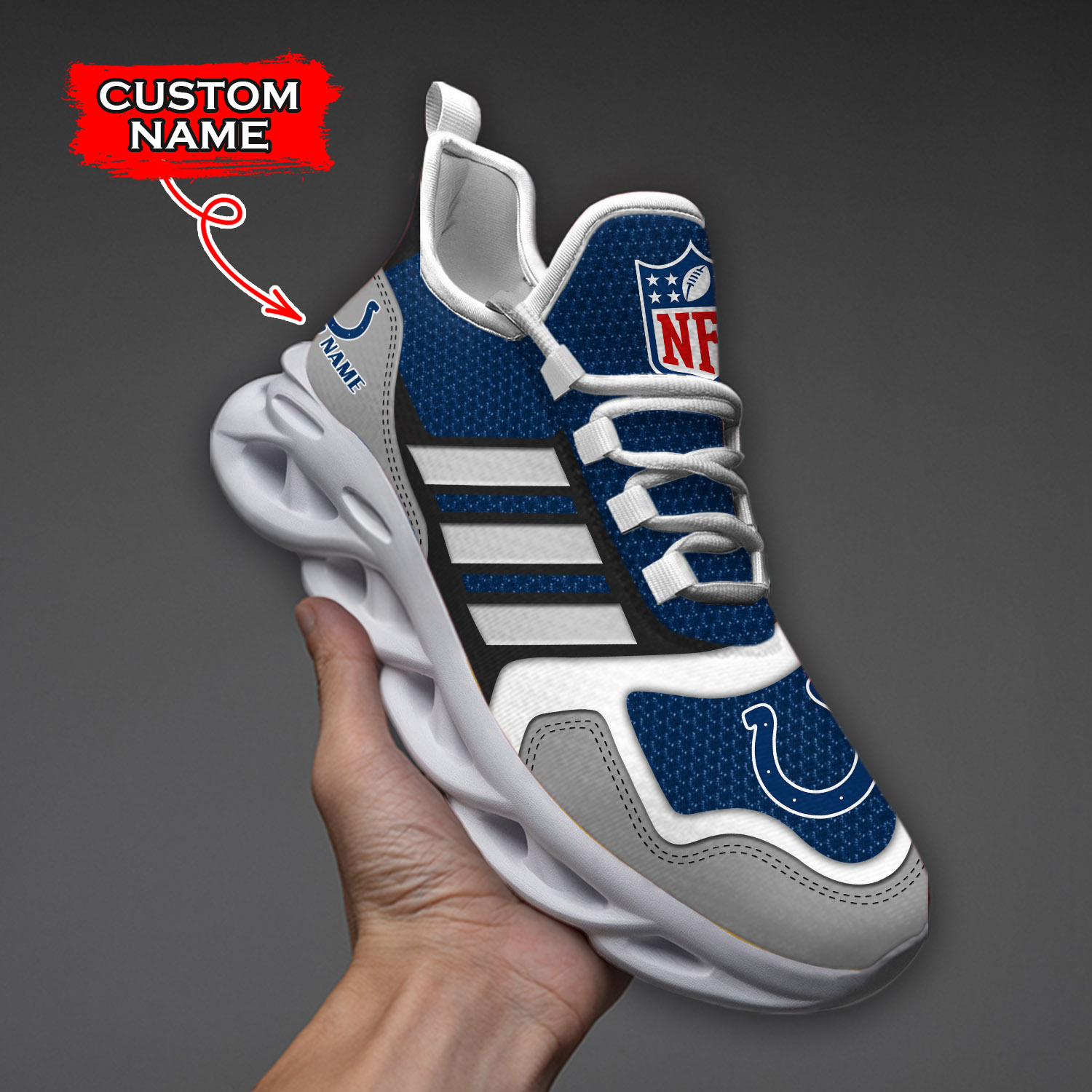 Indianapolis Colts NFL Max Soul Shoes Sneakers For Men And Women neasalamis.com