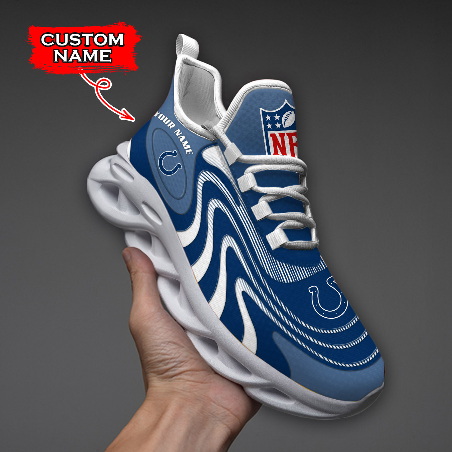 Indianapolis Colts NFL Max Soul Shoes Sneakers For Men And Women neasalamis.com