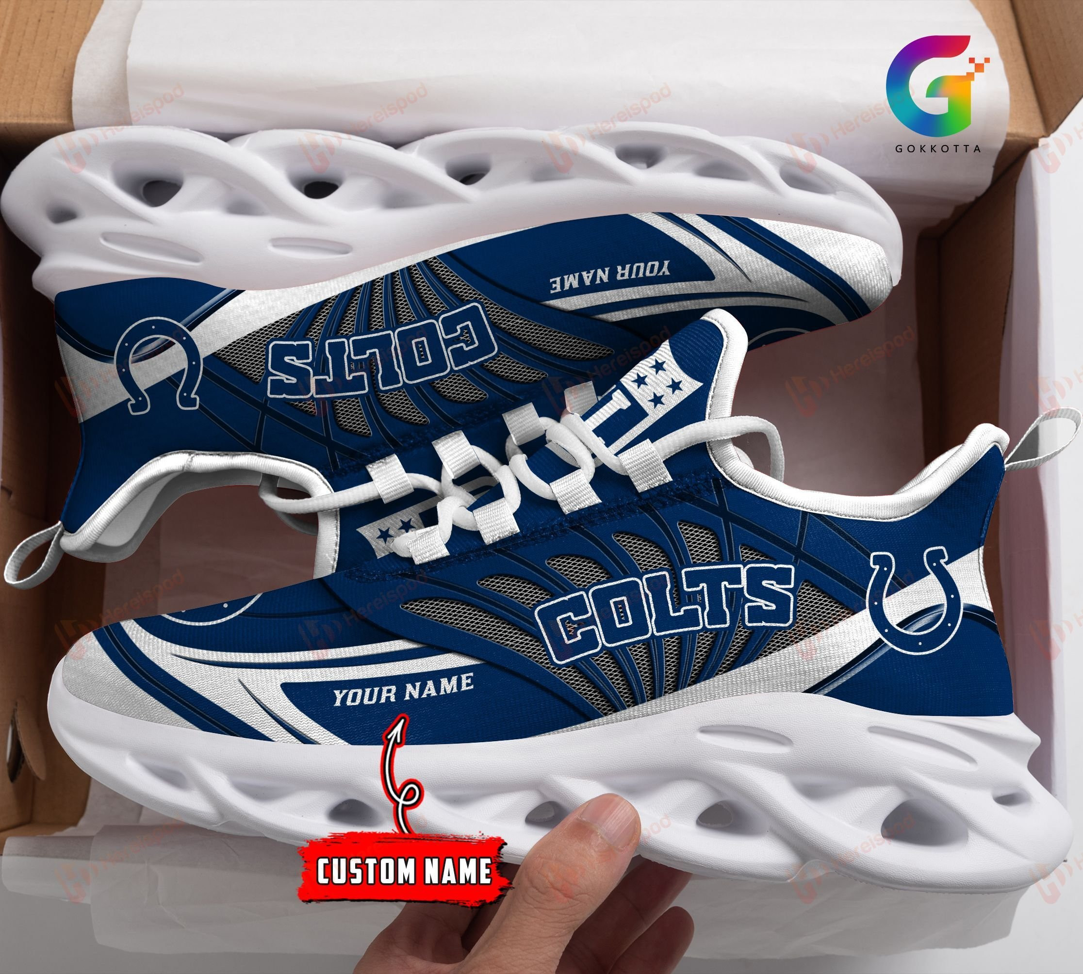 Indianapolis Colts NFL Max Soul Shoes Sneakers For Men And Women neasalamis.com
