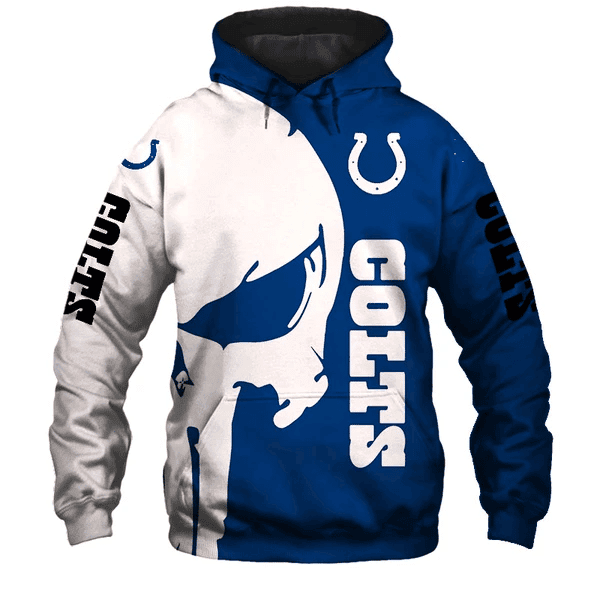 Indianapolis Colts Punisher NFL Unisex 3D Hoodie Neasalamis