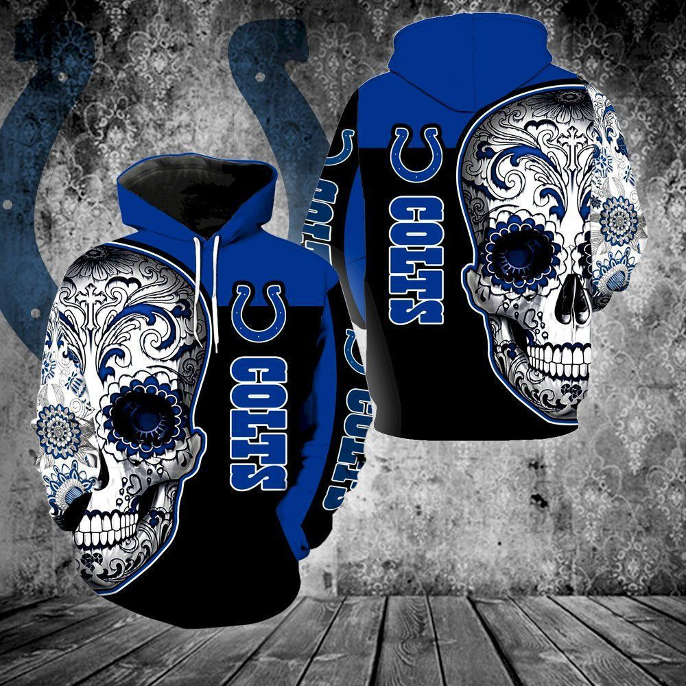 Indianapolis Colts Skull Hoodie Neasalamis