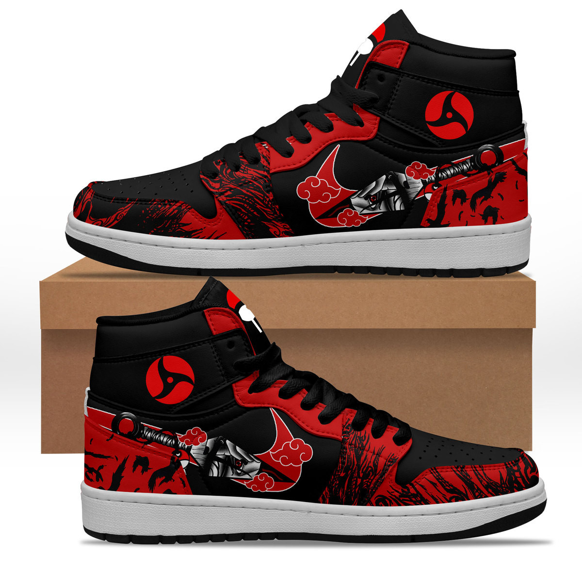 Itachi Uchiha AJ1 High Sneakers Shoes For Men And Women Calebmatthewhans Neasalamis