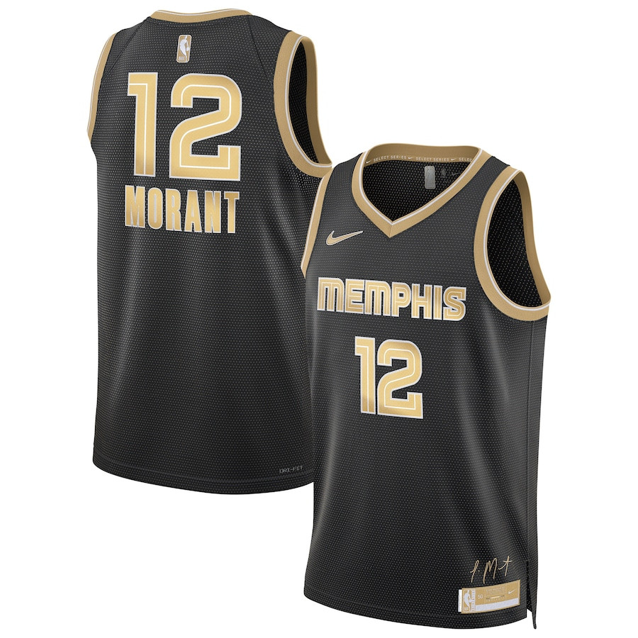 Ja Morant 12 Memphis Grizzlies Unisex Select Series Swingman Jersey - Black Neasalamis