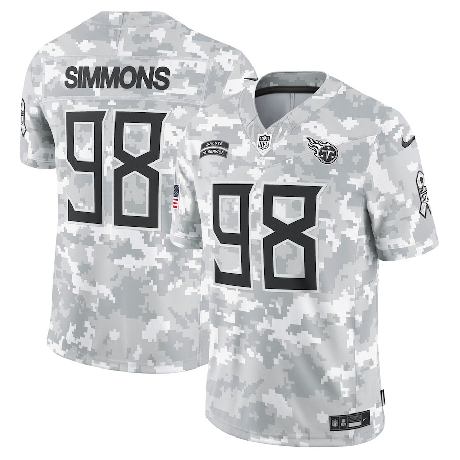 Jeffery Simmons 98 Tennessee Titans 2024 Salute to Service Limited Men Jersey - Arctic Camo JS5883