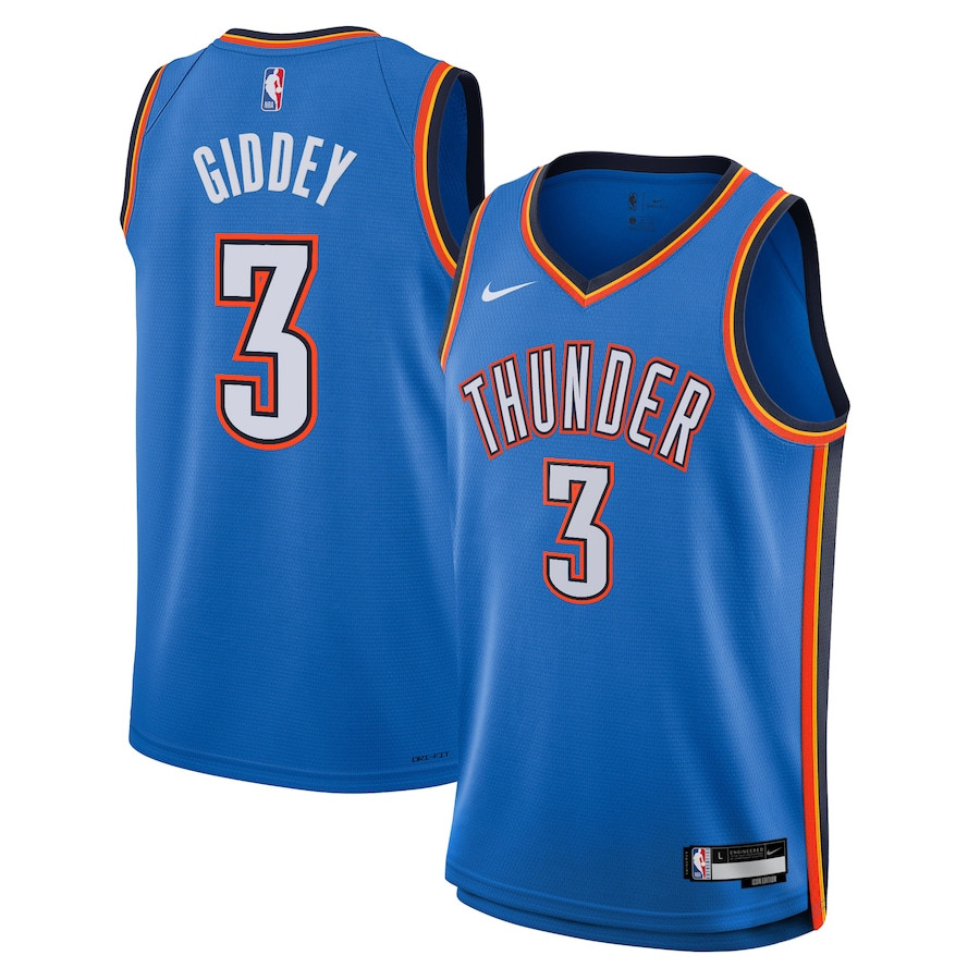 Josh Giddey 3 Oklahoma City Thunder Unisex Swingman Jersey - Icon Edition - Blue Neasalamis