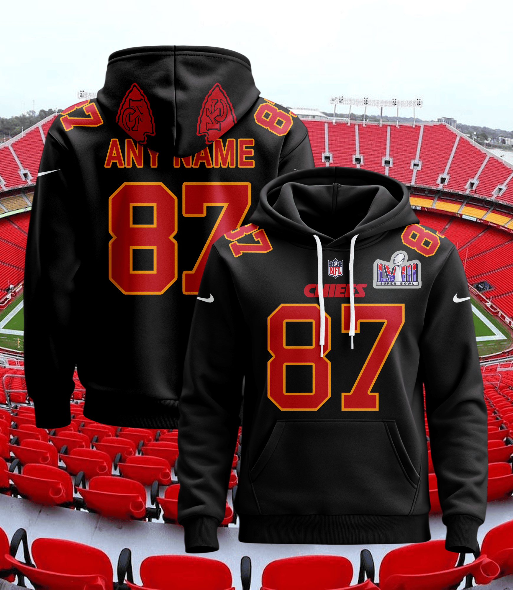 Kansas City Chiefs Personalized Name And Number NFL 3D Hoodie Style Neasalamis