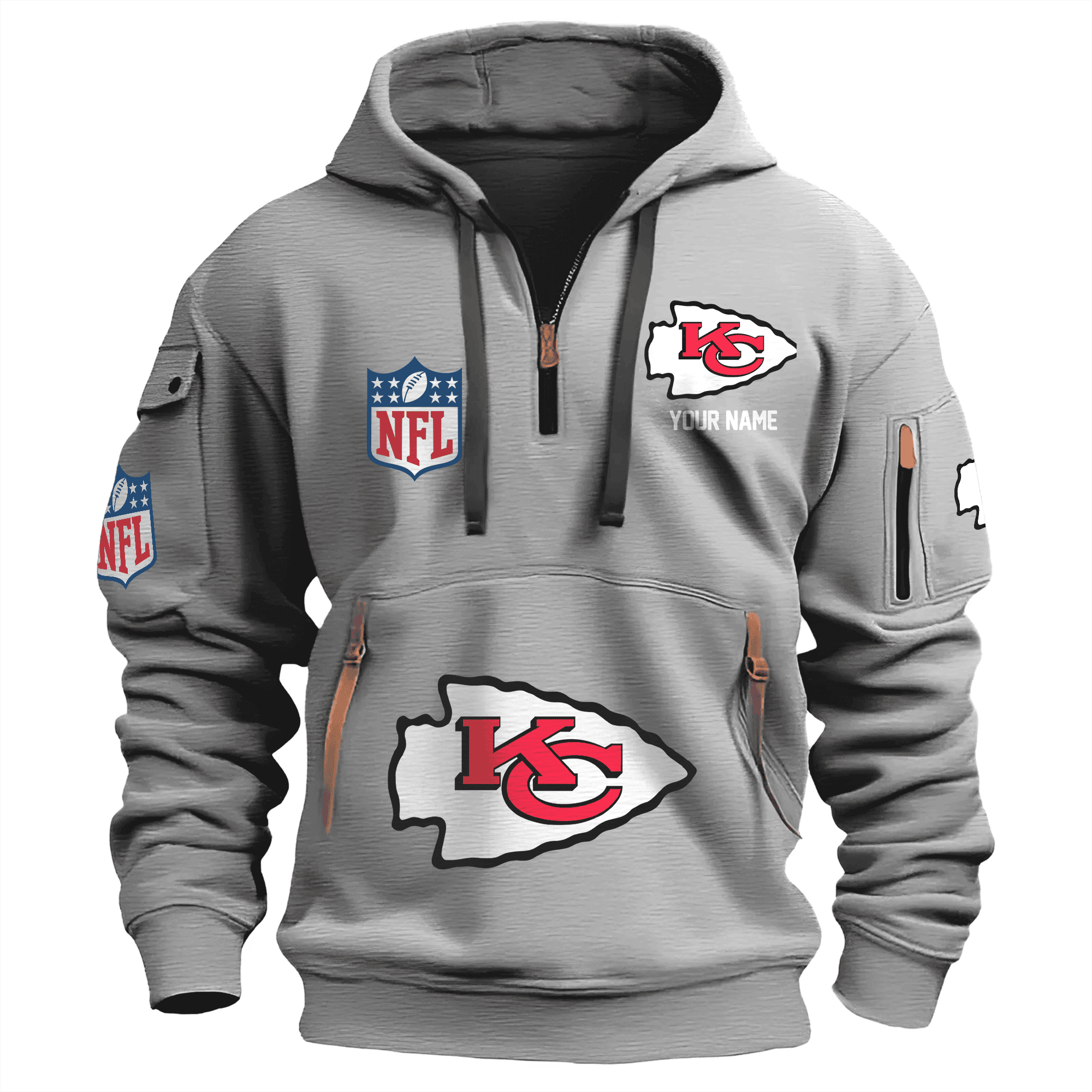 Kansas City Chiefs Premium NFL Quarter Zip Hoodie Neasalamis