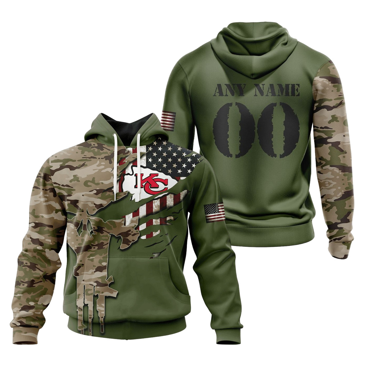 Kansas City Chiefs Special Camo Design 3D printed Sweatshirt Hoodie Zipped Hoodie Neasalamis