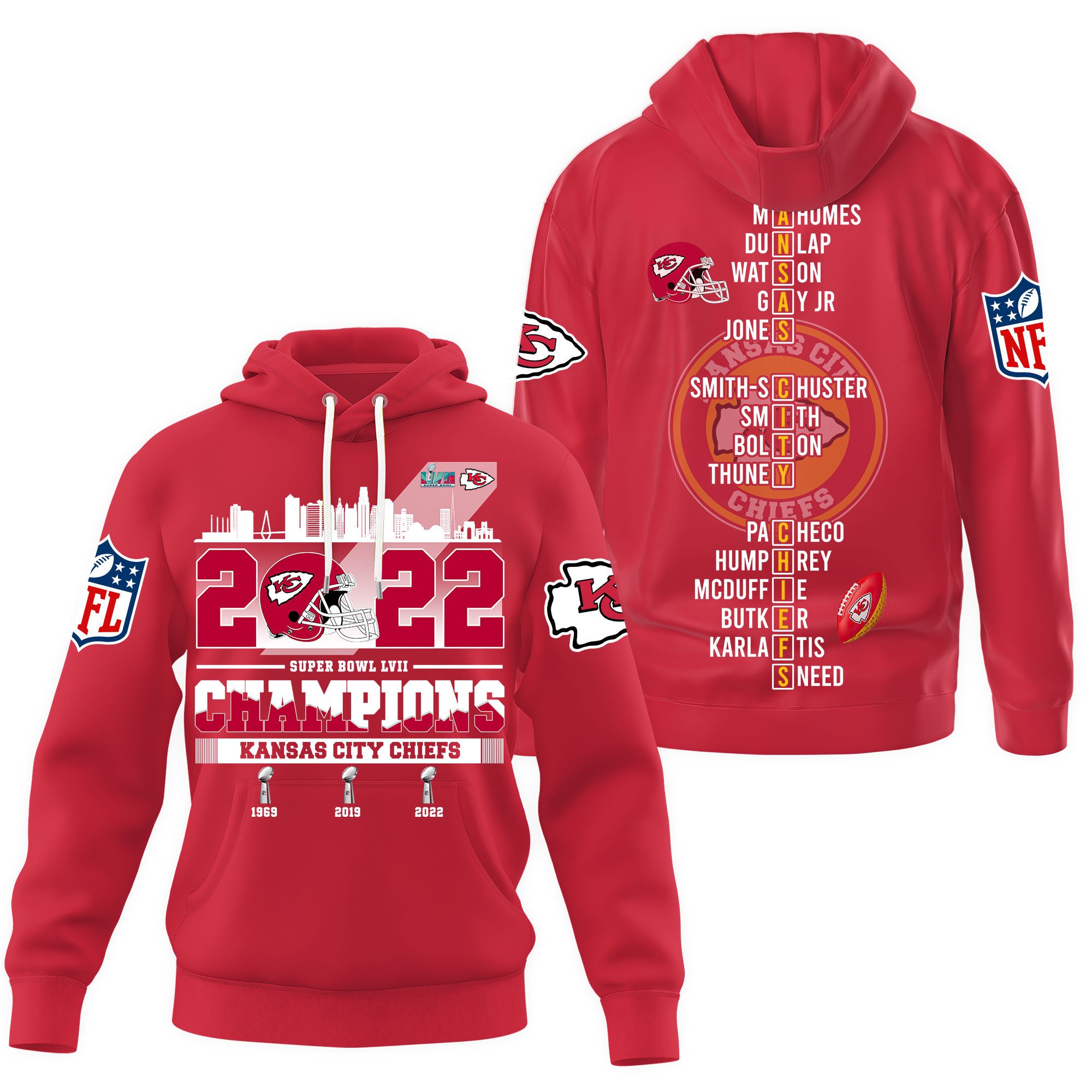 Kansas City Chiefs Super Bowl Lvii Champions NFL Football Team Hoodie Neasalamis