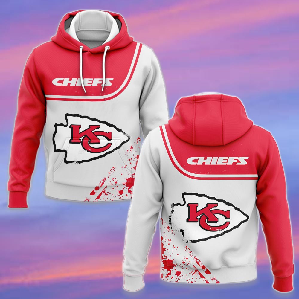 Kansas City Chiefs White NFL Football Team Hoodie Neasalamis