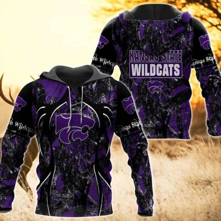 Kansas Jayhawks Camo Hunting 3D printed Sweatshirt Hoodie Zipped Hoodie Neasalamis