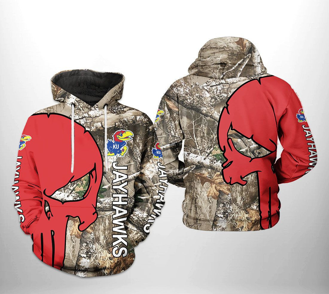 Kansas Jayhawks NCAA Camo Veteran Hunting Hoodie Neasalamis