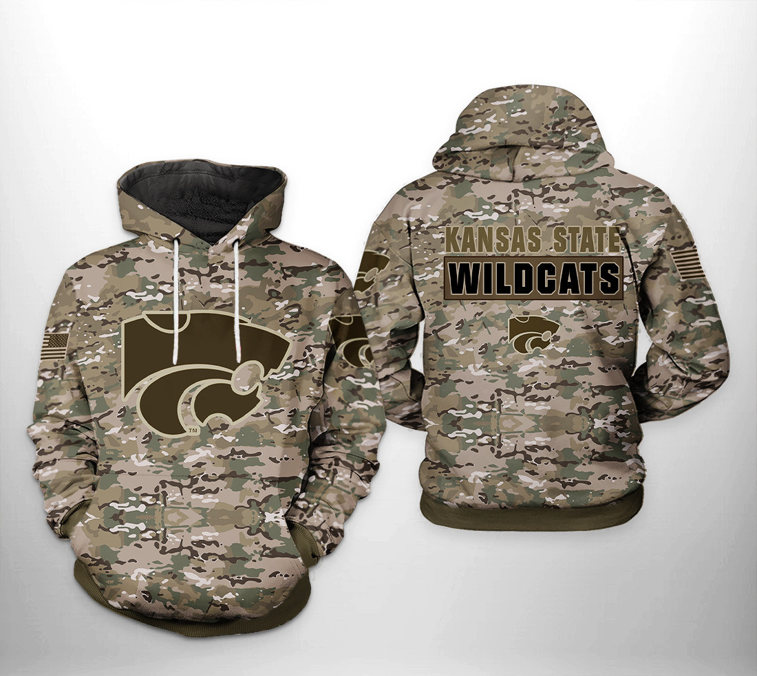 Kansas State Wildcats NCAA Camo Veteran Hoodie Neasalamis
