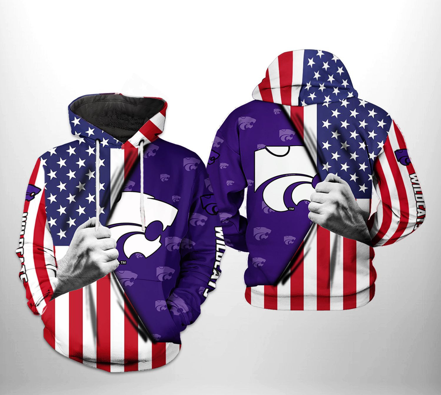 Kansas State Wildcats NCAA US Flag Hoodie Neasalamis