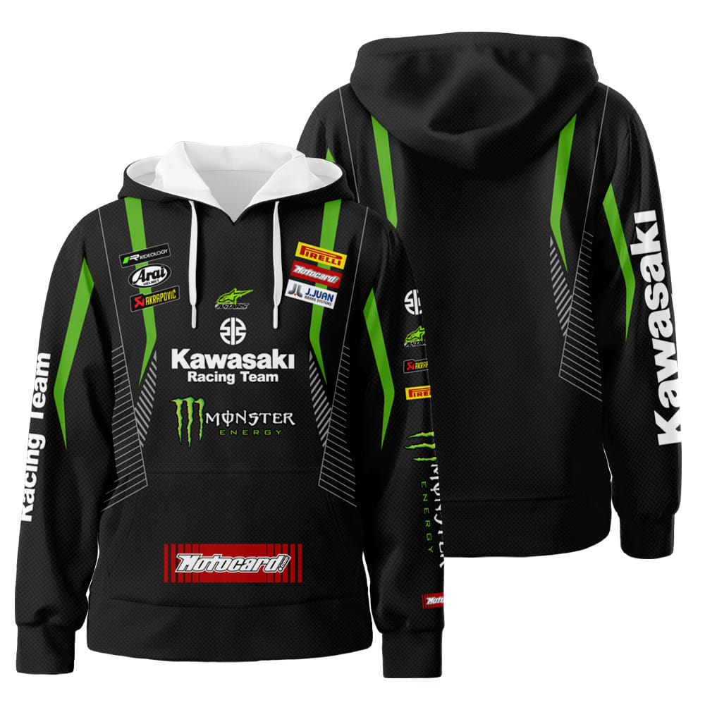 Kawasaki Racing 3D All Over Print Hoodie Zip-Up Hoodie Neasalamis