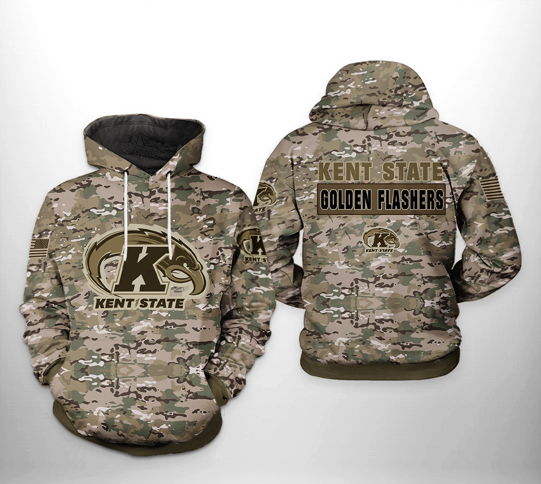 Kent State Golden Flashers NCAA Camo Veteran Hoodie Neasalamis