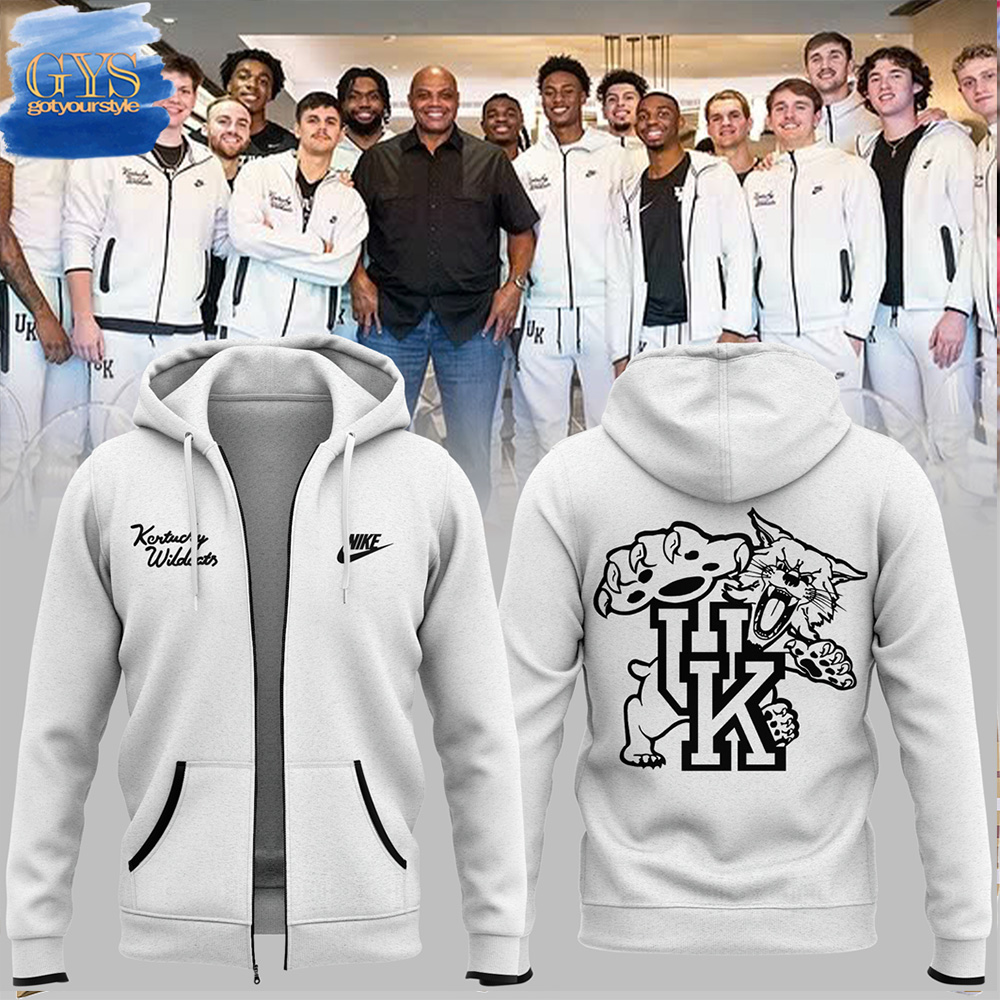 Kentucky Wildcats 2024 Black And White Basketball Zip Hoodie Neasalamis