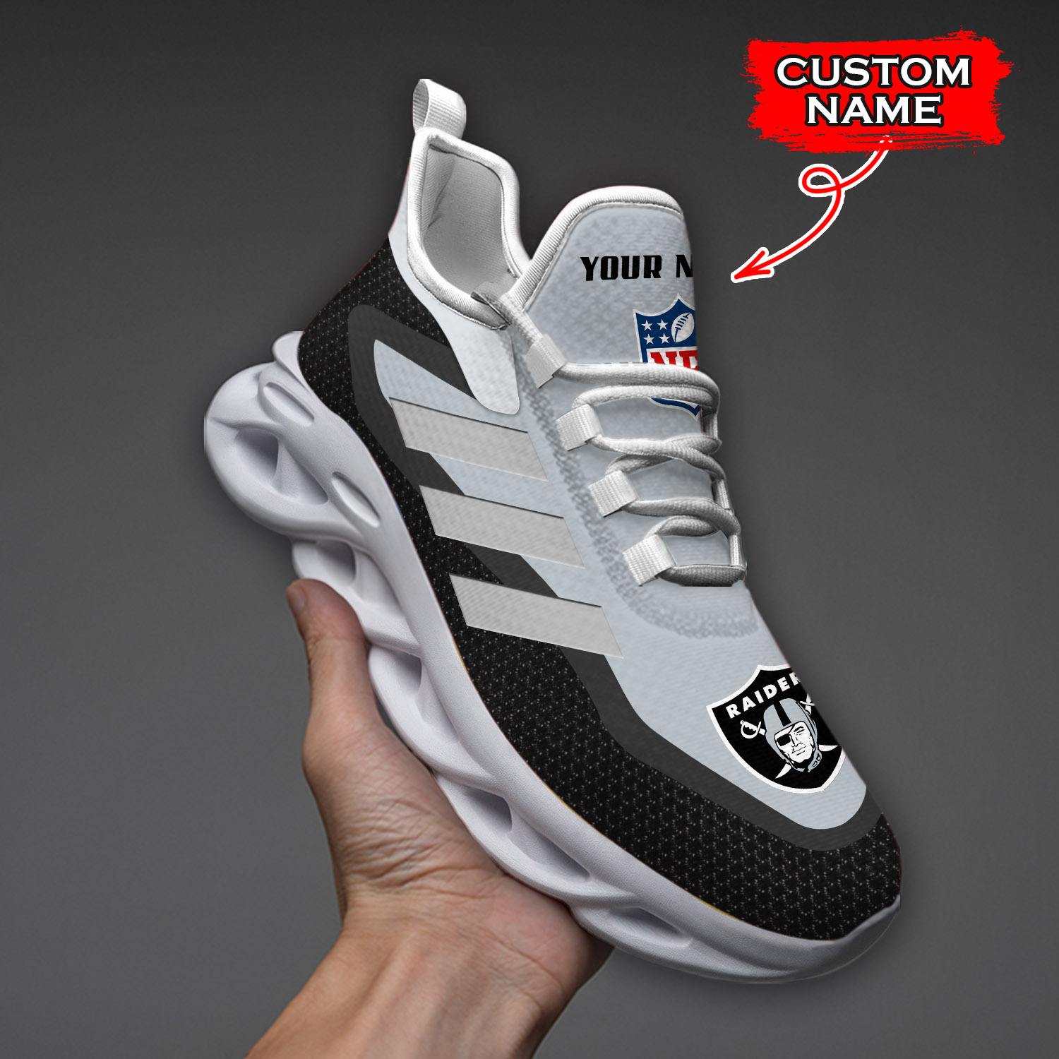 Las Vegas Raiders NFL Max Soul Shoes Sneakers For Men And Women neasalamis.com
