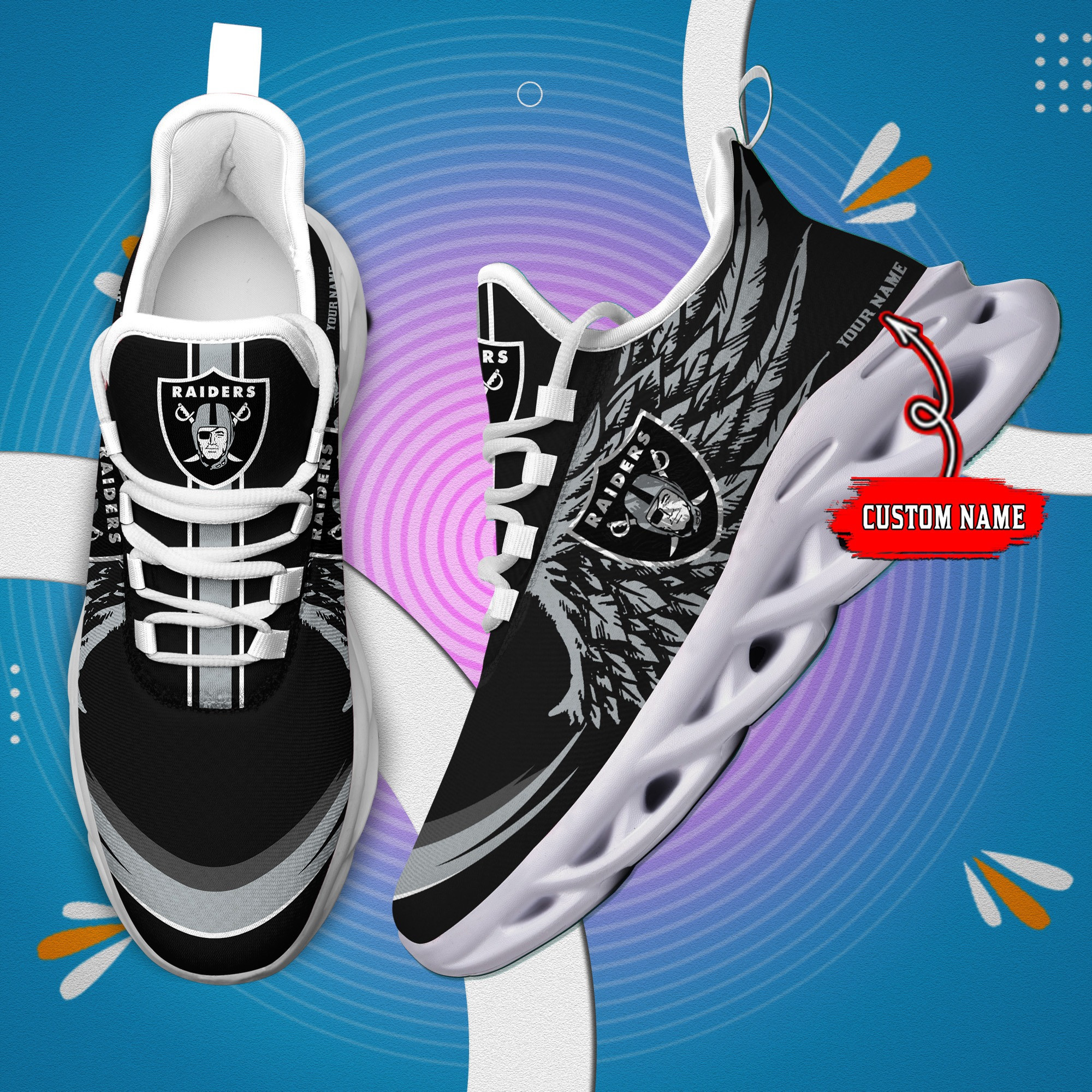 Las Vegas Raiders NFL Max Soul Shoes Sneakers For Men And Women neasalamis.com