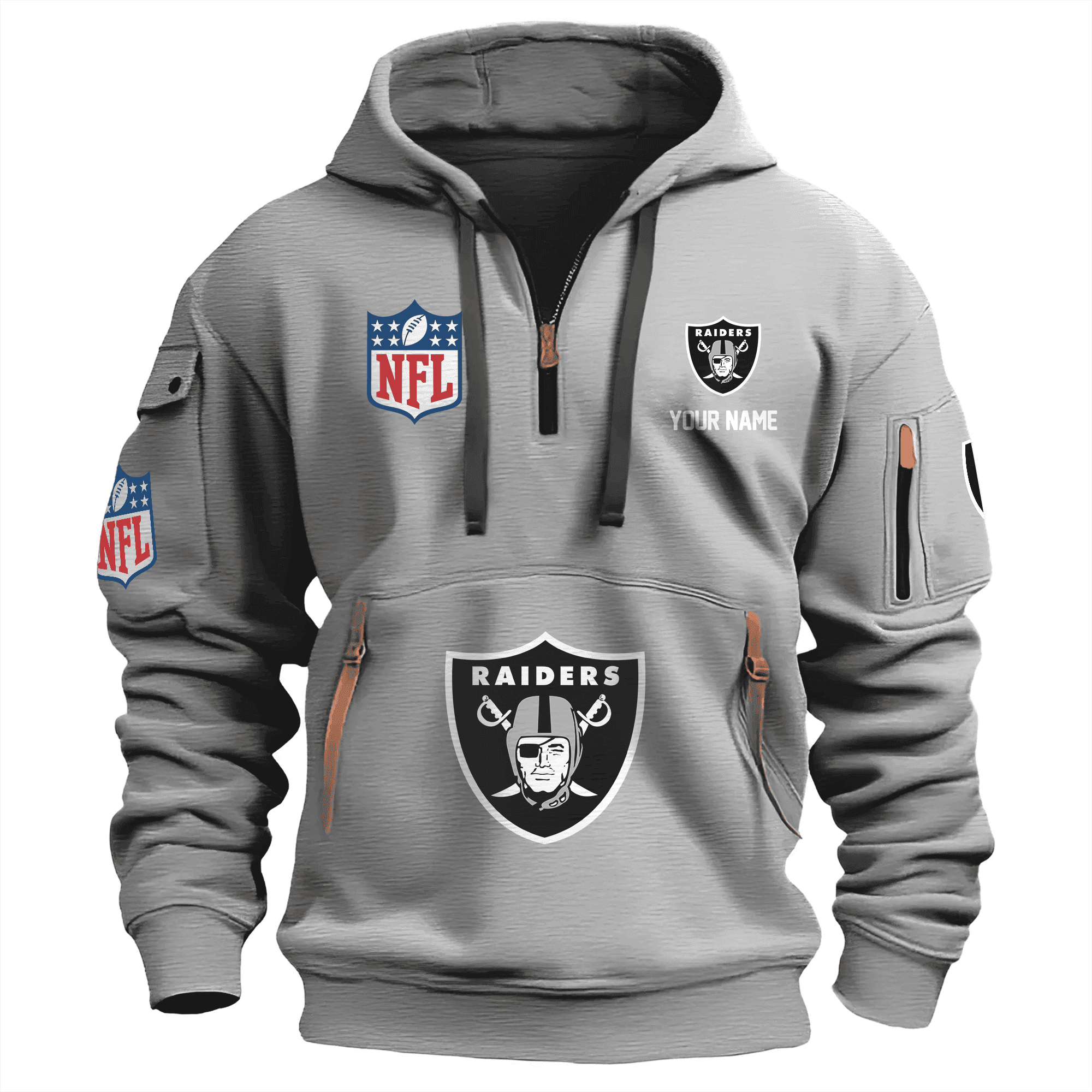 Las Vegas Raiders Premium NFL Quarter Zip Hoodie Neasalamis