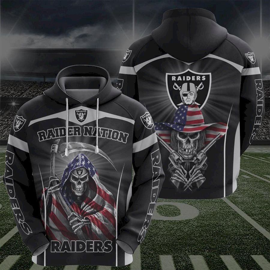 Las Vegas Raiders Skull Flat Usa Hoodie Neasalamis