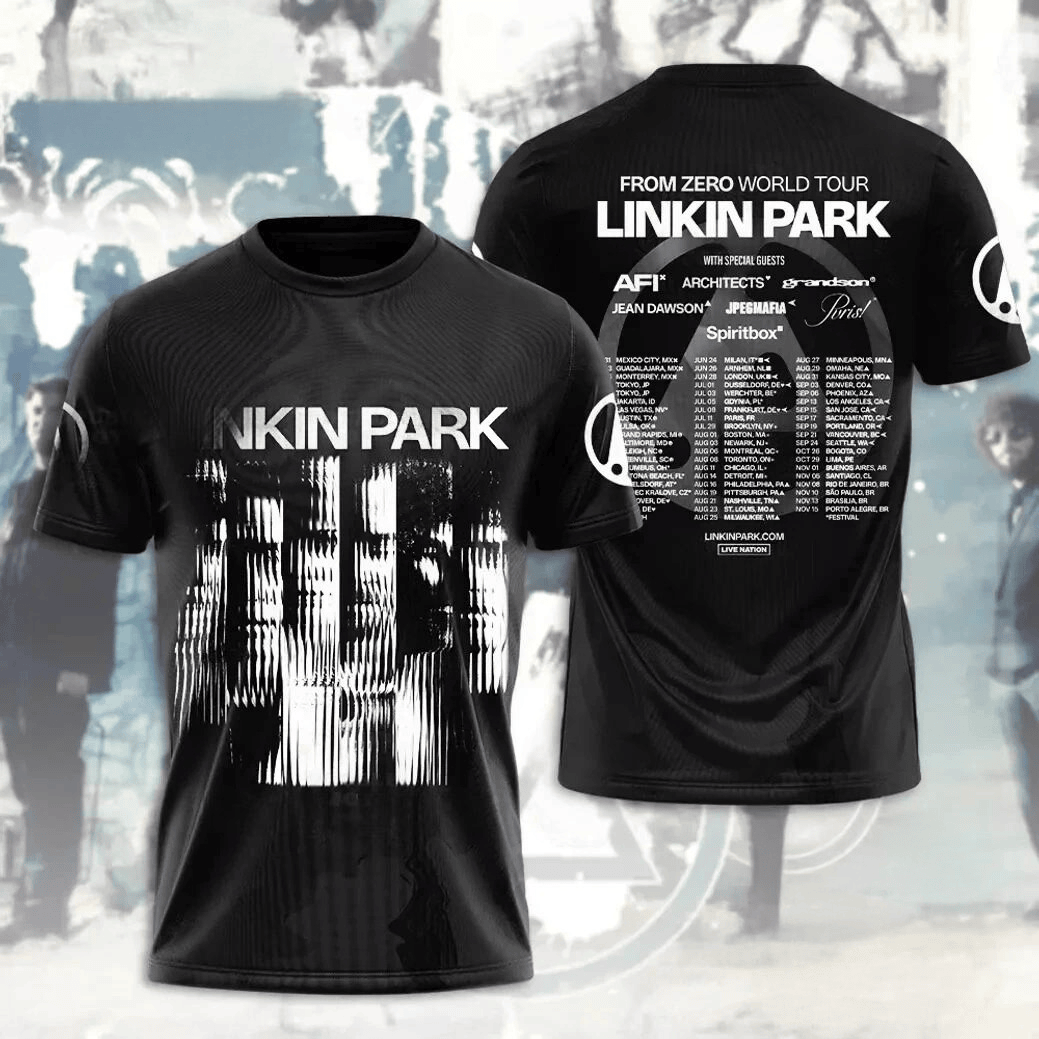 Linkin Park 2025 From Zero World Tour 3D Black T-Shirt For Husband Neasalamis.com