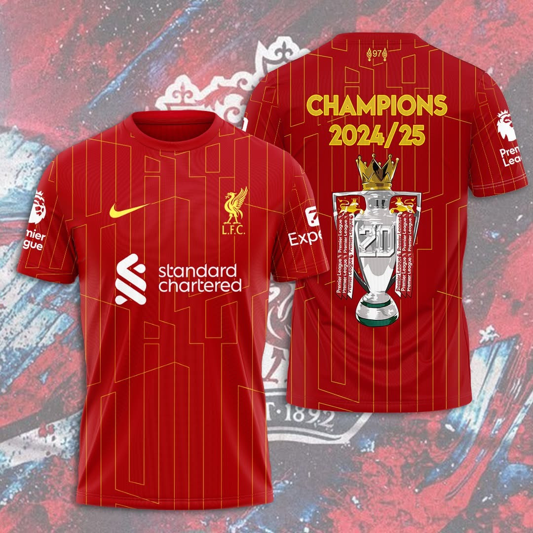 Liverpool F.C. Champions Shirt 2024/25 L.F.C. Apparel Liverpool Football For Him Neasalamis.com
