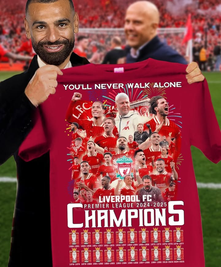 Liverpool Premier League 2024 2025 Champions T-Shirt You'll Never Walk Alone F.C Neasalamis.com