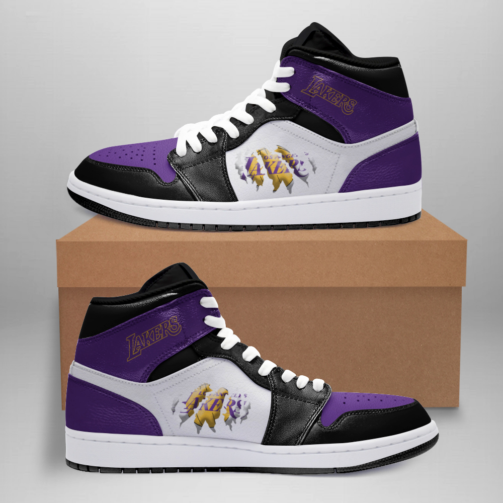 Los Angeles Lakers AJ1 High Sneakers Shoes For Men And Women Calebmatthewhans Neasalamis