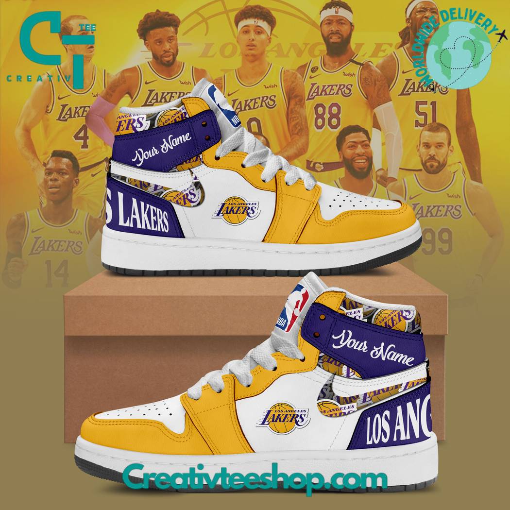 Los Angeles Lakers AJ1 High Sneakers Shoes For Men And Women Calebmatthewhans Neasalamis