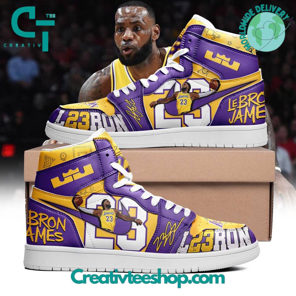 Los Angeles Lakers AJ1 High Sneakers Shoes For Men And Women Calebmatthewhans Neasalamis