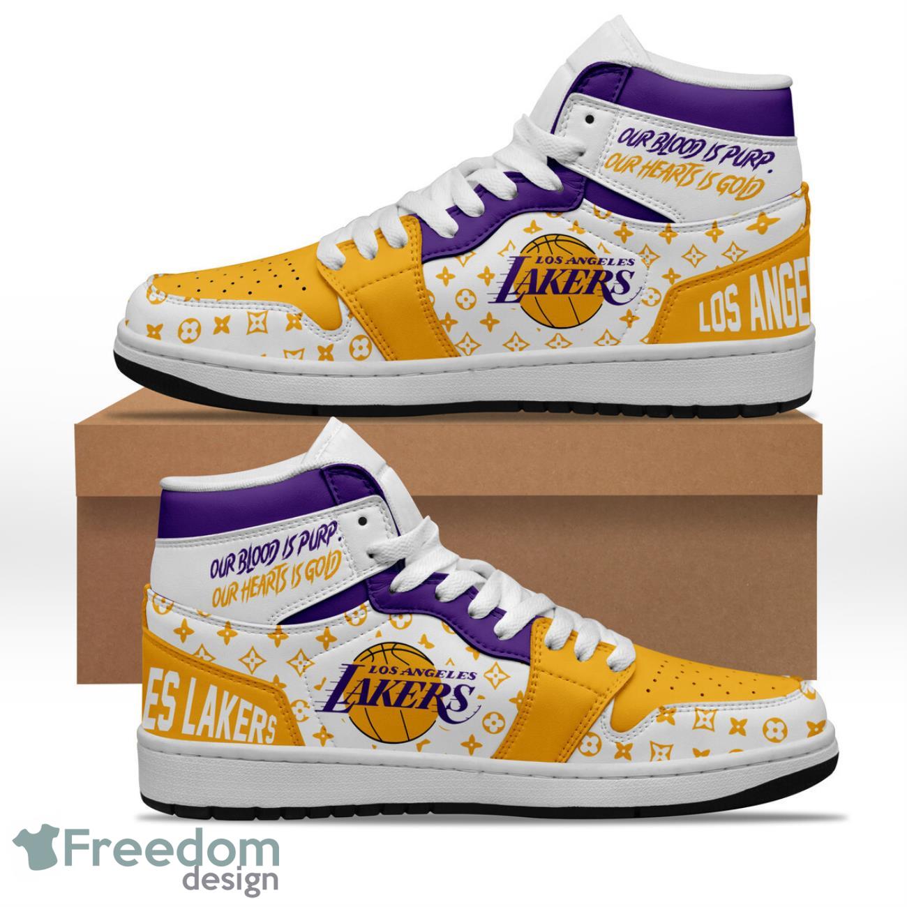 Los Angeles Lakers AJ1 High Sneakers Shoes For Men And Women Calebmatthewhans Neasalamis