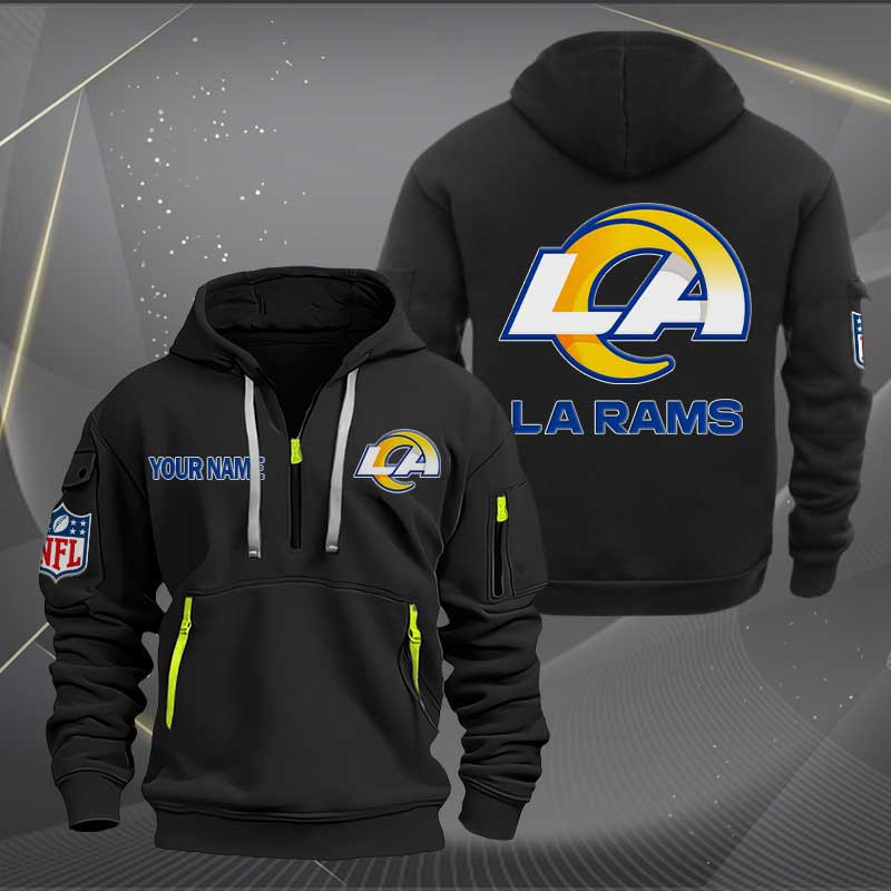 Los Angeles Rams Logo NFL Quarter Zip Hoodie Style Neasalamis