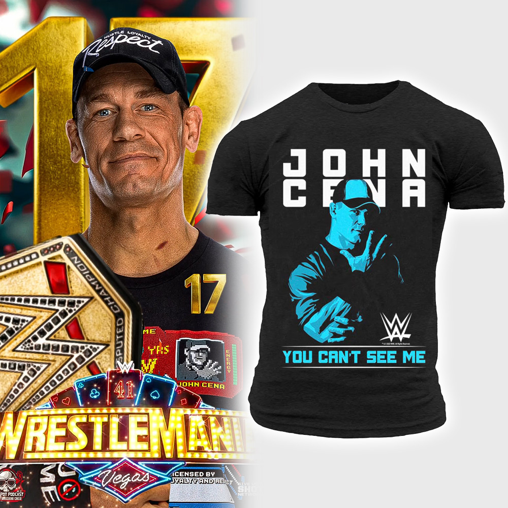 Mad Engine Black John Cena You Can't See Me Graphic T-Shirt John Cena Wrestlemania Shirt Neasalamis.com