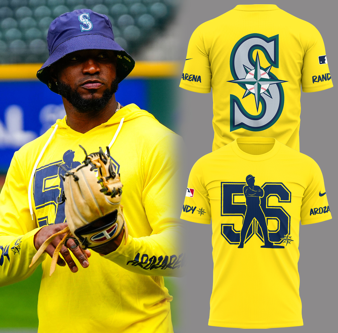 Mariners Baseball 2025 Randy Crossed - ARM Night T-Shirt For Baseball Players Neasalamis.com